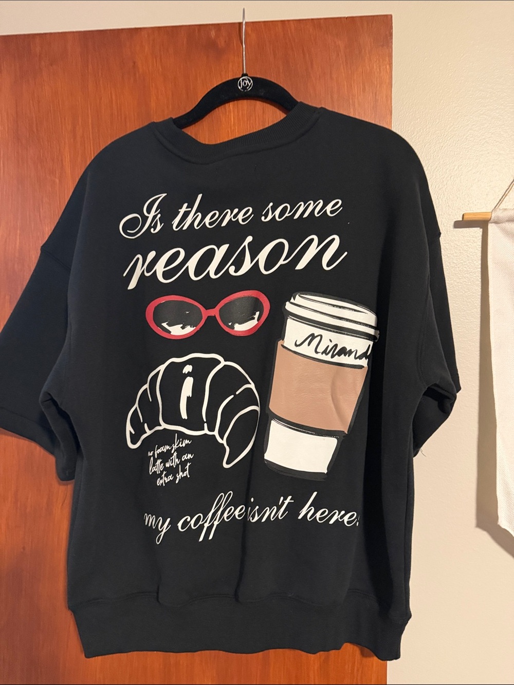 Black Graphic Coffee & Croissant Sweatshirt - Devil Wears Prada